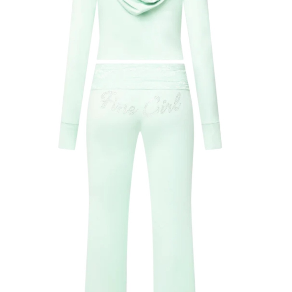 Mint Green Cotton Velour Tracksuit